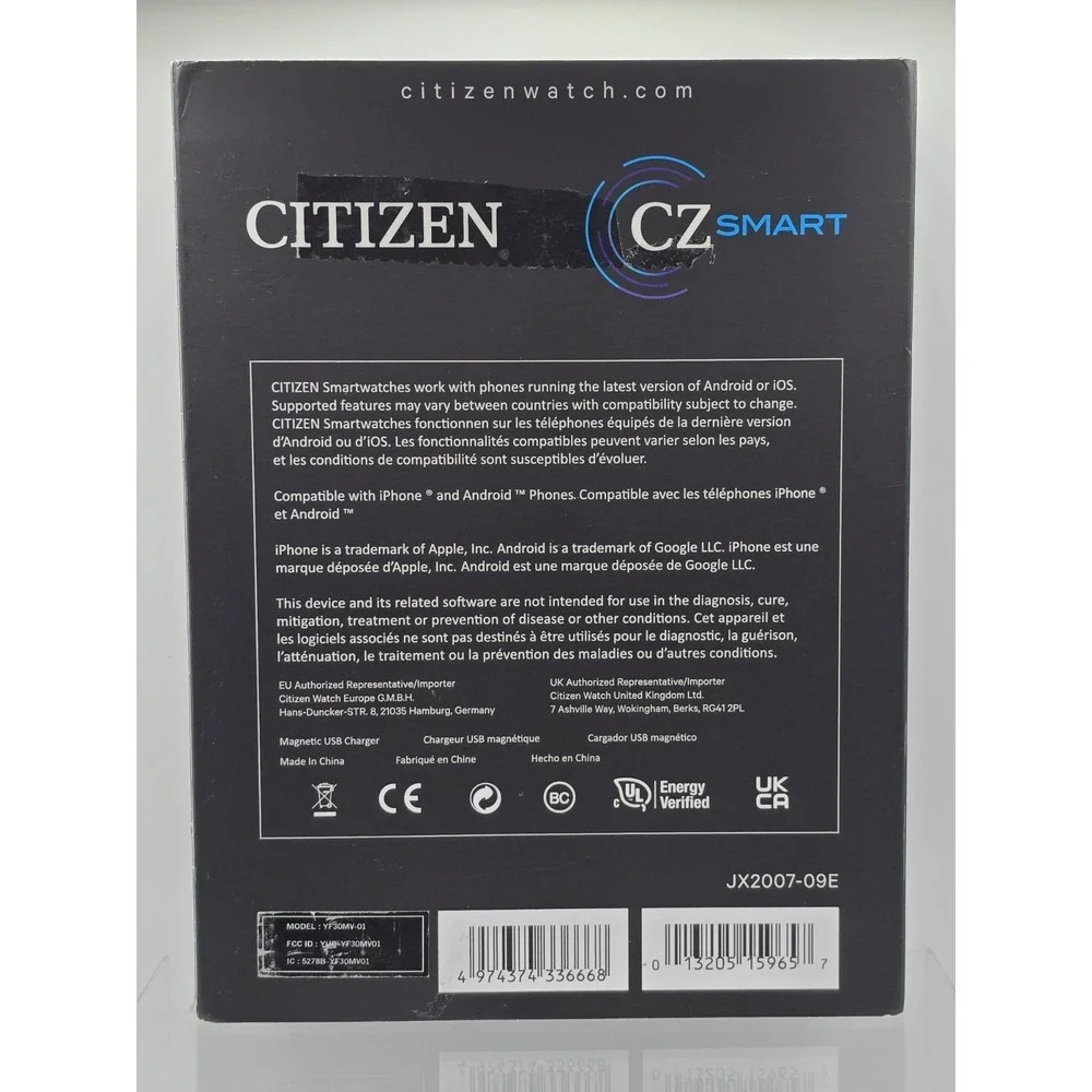 Citizen CZ Smart PQ2‎ Hybrid Smartwatch JX2007-09E - Used Excellent